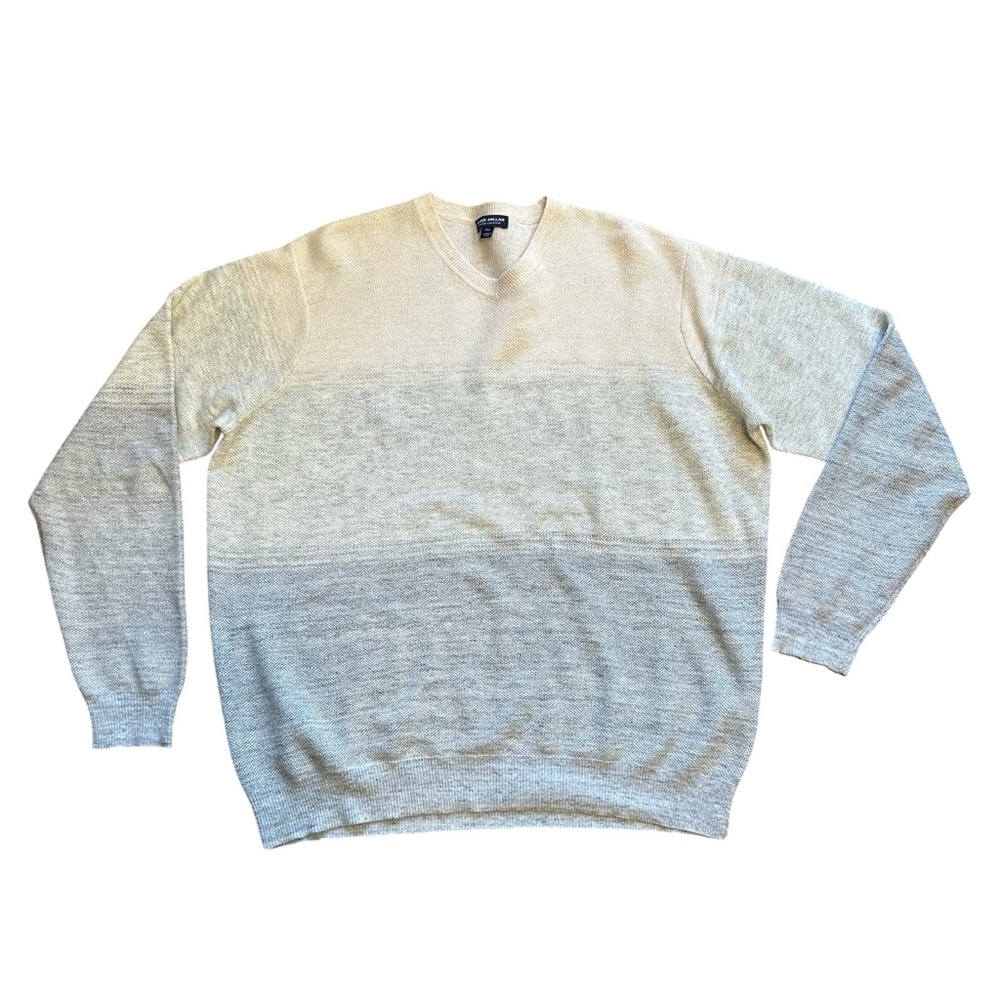 PETER MILLAR Men XXL Crown Crafted Camden Wool Cashmere Linen Gray Cream Sweater - Picture 9 of 11